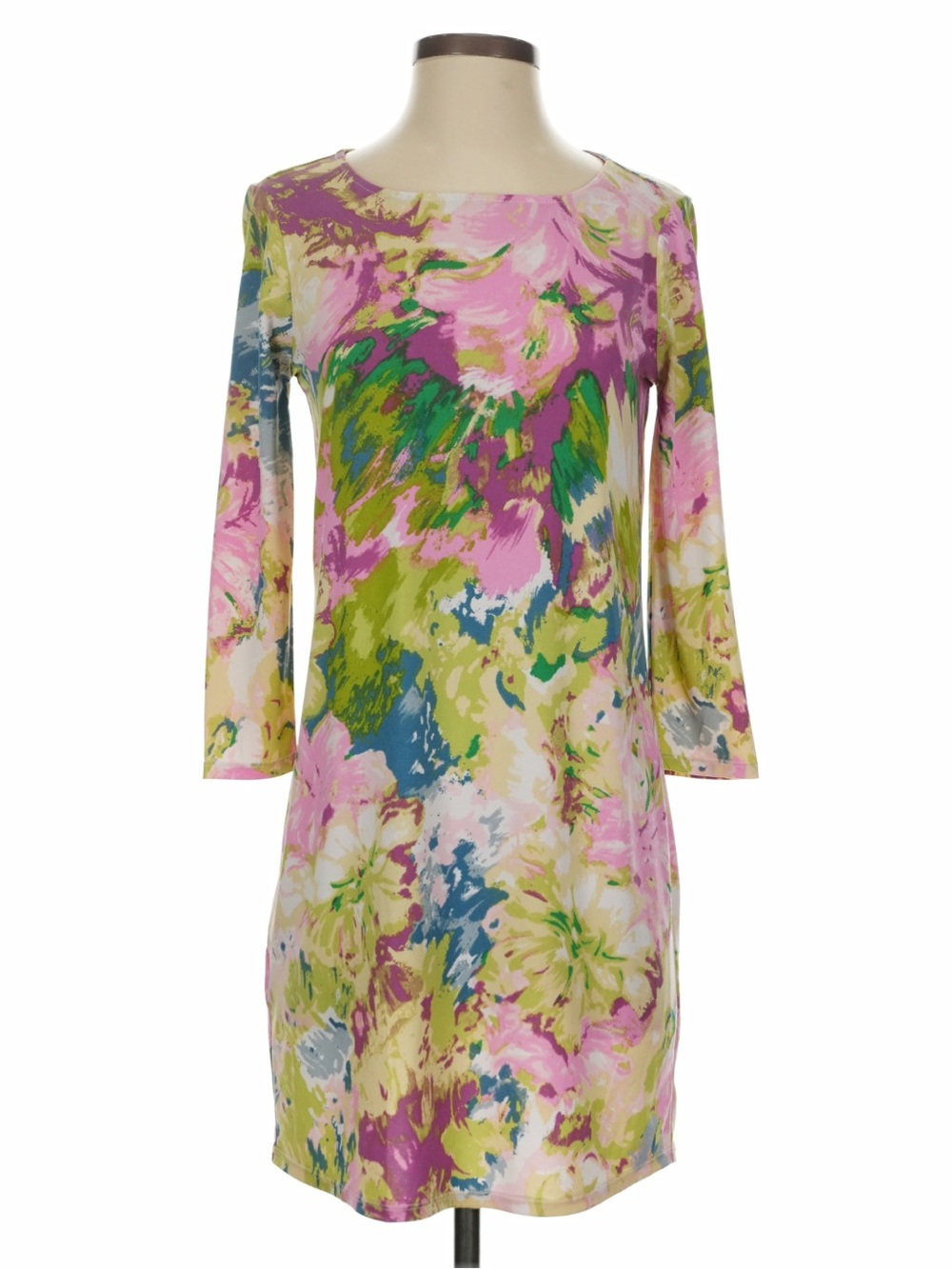 BCBG Max Azria 80s Watercolor Floral Tunic Dress L
